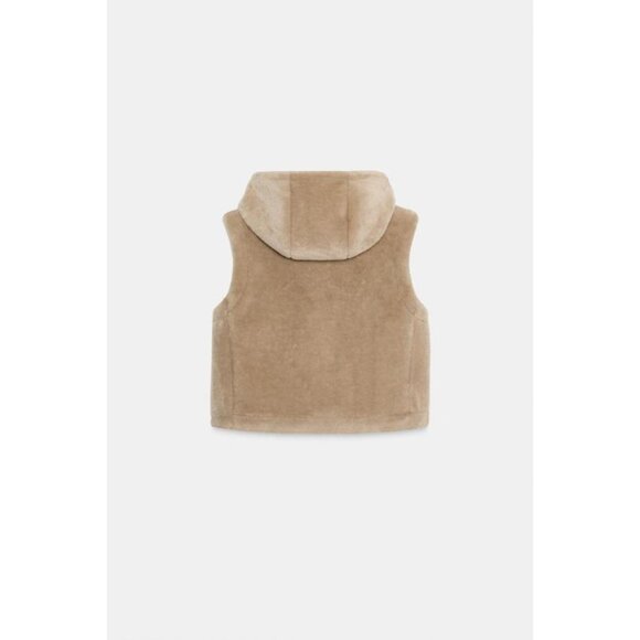 ZARA SHEARLING TOGGLE VEST - Picture 7 of 8